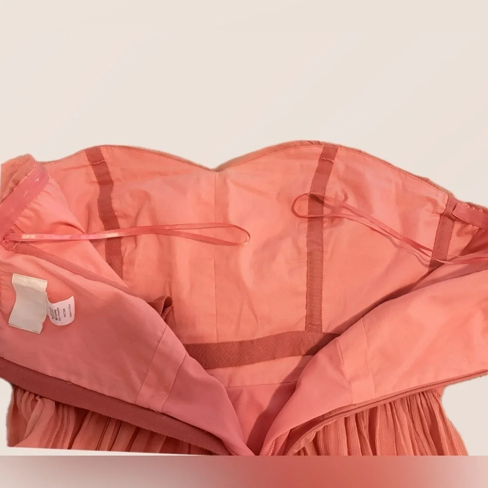 J. Crew 100% Silk Size 6 Coral Ruffle Wrap Women Dress Formal